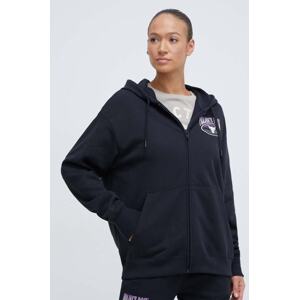 Dukserica Under Armour Project Rock za žene, boja: crna, s kapuljačom, tiskom, 1383599