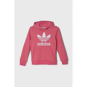 Dječja dukserica adidas Originals TREFOIL HOODIE boja: ružičasta, s kapuljačom, s tiskom