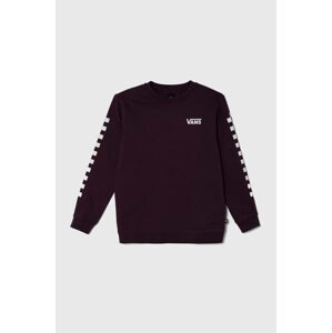 Dječja dukserica Vans EXPOSITION CHECK CREW boja: ljubičasta, s tiskom