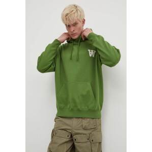 Pamučna dukserica Wood Wood Cass AA Moss Embroidery Hoodie za muškarce, boja: zelena, s kapuljačom, s aplikacijom, 10285606.2424