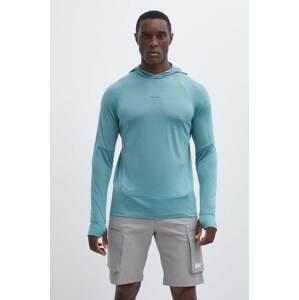 Sportska dukserica Icebreaker 125 Cool-Lite Merino Blend Sphere boja: zelena, s kapuljačom, bez uzorka, IB0A56EUA751