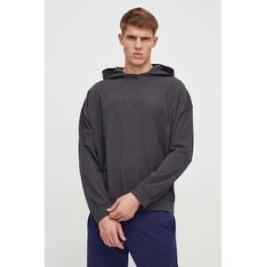 Homewear dukserica Calvin Klein Underwear boja: siva, s kapuljačom, s tiskom, 000NM2569E