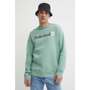 Dukserica Timberland za muškarce, boja: tirkizna, s tiskom, TB0A5UJYEW01