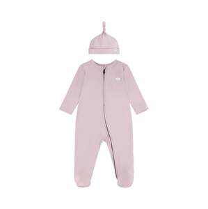 Pamučni kombinezon za bebe Levi's LVN FOOTED COVERALL & HAT SET