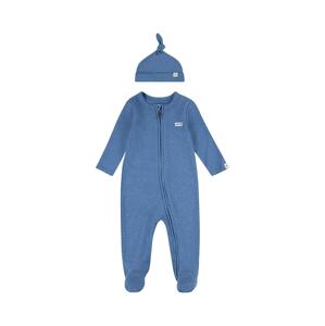 Pamučni kombinezon za bebe Levi's LVN FOOTED COVERALL & HAT SET