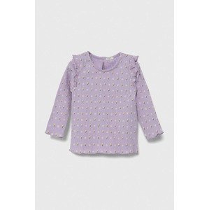 Majica dugih rukava za bebe United Colors of Benetton boja: ljubičasta