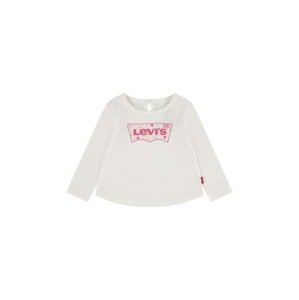 Pamučna majica dugih rukava za bebe Levi's LVG CURVED HEM LS TEE boja: bež