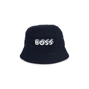 Dječji pamučni šešir BOSS boja: tamno plava, pamučni