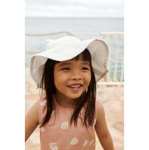 Dječji pamučni šešir Liewood Amelia Seersucker Sun Hat With Ears boja: ljubičasta, pamučni