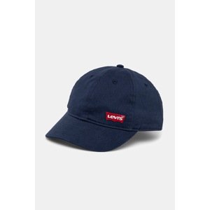 Pamučna kapa sa šiltom za bebe Levi's LAN RICHMOND BATWING CURVE BRI boja: tamno plava, s aplikacijom