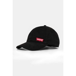 Pamučna kapa sa šiltom za bebe Levi's LAN RICHMOND BATWING CURVE BRI boja: crna, s aplikacijom