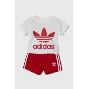 Pamučni komplet za bebe adidas Originals boja: crvena
