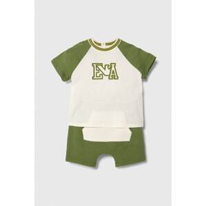 Pamučni komplet za bebe Emporio Armani boja: zelena