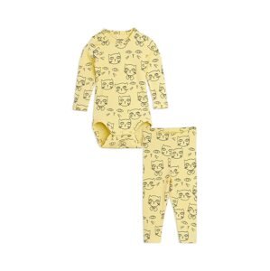 Komplet za bebe Mini Rodini Cathlethes boja: žuta