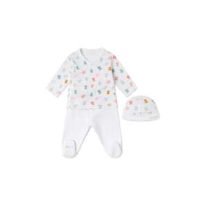 Pamučni komplet za bebe Tous boja: bijela