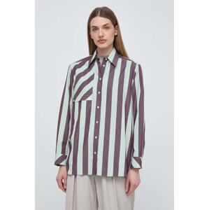 Pamučna košulja Weekend Max Mara x Arthur Arbesser za žene, boja: zelena, regular, s klasičnim ovratnikom, 2415191012600