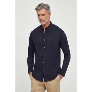 Pamučna košulja Armani Exchange za muškarce, boja: tamno plava, relaxed, s klasičnim ovratnikom, 3DZCLA ZJ9AZ