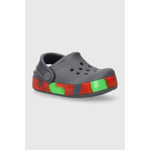 Dječje natikače Crocs OFF COURT GLOW BAND CLOG boja: siva