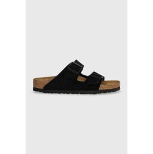 Natikače od brušene kože Birkenstock Arizona za žene, boja: crna, 1027164