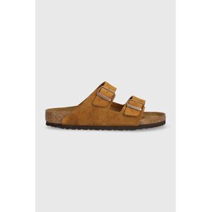 Natikače od brušene kože Birkenstock Arizona za muškarce, boja: smeđa, 1027082