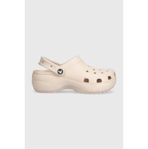 Natikače Crocs Classic Platform Clog za žene, boja: ružičasta, s platformom, 206750