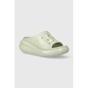 Natikače Crocs Crush High Shine Slide za žene, boja: zelena, s platformom, 209648
