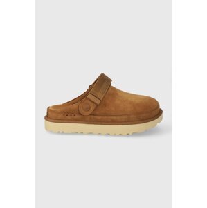 Kućne papuče od brušene kože UGG Goldenstar Clog boja: smeđa, 1138252