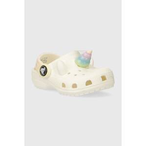 Dječje natikače Crocs CLASSIC IAM RAINBOW UNICORN CLOG boja: bež