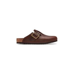 Kožne natikače Birkenstock Boston Bold Gap za muškarce, boja: smeđa, 1022589