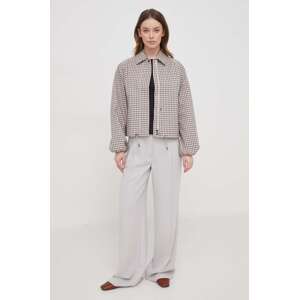 Jakna Barbour Check za žene, boja: ružičasta, za prijelazno razdoblje, oversize, LSP0159