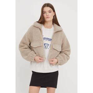Dukserica Hollister Co. za žene, boja: bež, bez uzorka
