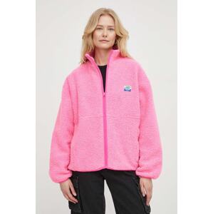 Dukserica od flisa American Vintage VESTE ML boja: ružičasta, s aplikacijom, HOK16CE24