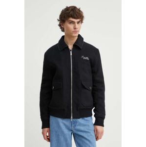 Vunena jakna Filling Pieces boja: crna, za prijelazno razdoblje, 78634101861