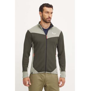 Sportska dukserica Salewa Puez Waffle Hybrid boja: zelena, bez uzorka, 00-0000028859