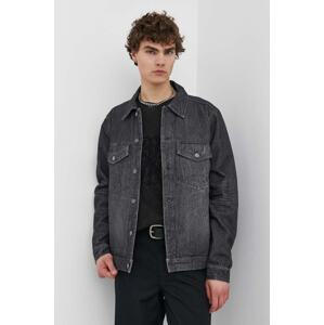 Traper jakna Wood Wood Ivan Denim za muškarce, boja: crna, za prijelazno razdoblje, 12315107.7051