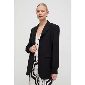 Vuneni sako Weekend Max Mara boja: crna, jednoredno zakopčavanje, bez uzorka, 2415041021600