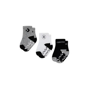 Čarapice za bebe Converse 3-pack boja: crna