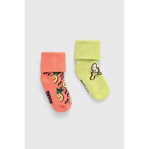 Dječje čarape Happy Socks Kids Fruits Baby Terry Socks 2-pack boja: žuta
