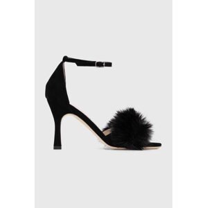 Sandale od brušene kože Custommade Ashley Suede Plush boja: crna, 000102046