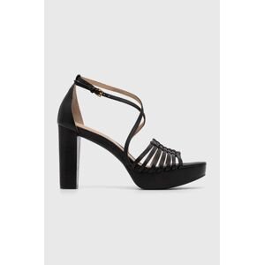Kožne sandale Lauren Ralph Lauren Shelby boja: crna, 802920433002