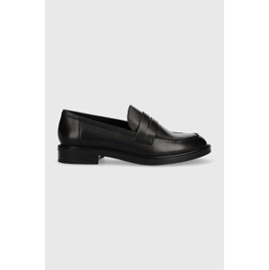 Kožne mokasinke Vagabond Shoemakers AMINA za žene, boja: crna, ravni potplat, 5703.001.20