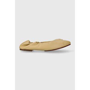 Kožne balerinke Tommy Hilfiger TH ELEVATED ELASTIC BALLERINA boja: bež, FW0FW07882