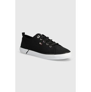 Tenisice Tommy Hilfiger VULC CANVAS SNEAKER za žene, boja: crna, FW0FW08063