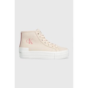 Tenisice Calvin Klein Jeans BOLD VULC FLATF MID CS ML BTW za žene, boja: ružičasta, YW0YW01392
