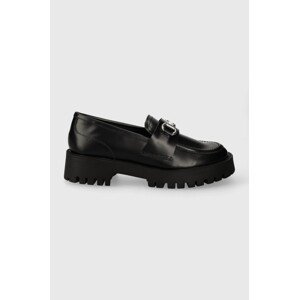 Kožne mokasinke Steve Madden Lando-CN za žene, boja: crna, s platformom, SM11002936