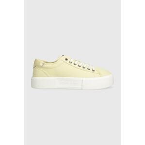 Tenisice Tommy Jeans TJW FOXING FLATFORM SNEAKER za žene, boja: žuta, EN0EN02480