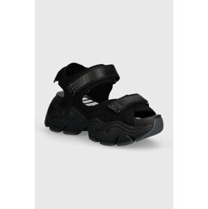 Sandale Buffalo Binary 0 za žene, boja: crna, s platformom, 1602196.BLK
