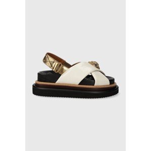 Kožne sandale Kurt Geiger London Orson Cross Strap Sandal za žene, boja: bijela, s platformom, 9992241109