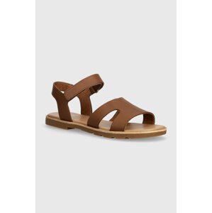 Kožne sandale Sorel ELLA III ANKLE STRAP za žene, boja: smeđa, 2076821242