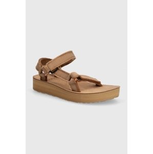Sandale Teva Midform Universal Canvas za žene, boja: smeđa, s platformom, 1127570